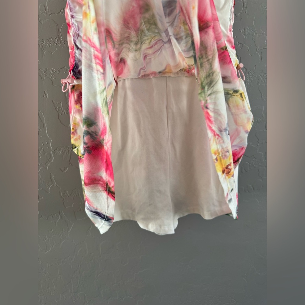 Anthropologie Daily Practice M/P Floral Ruched Open Back Romper Dress - Picture 5 of 12
